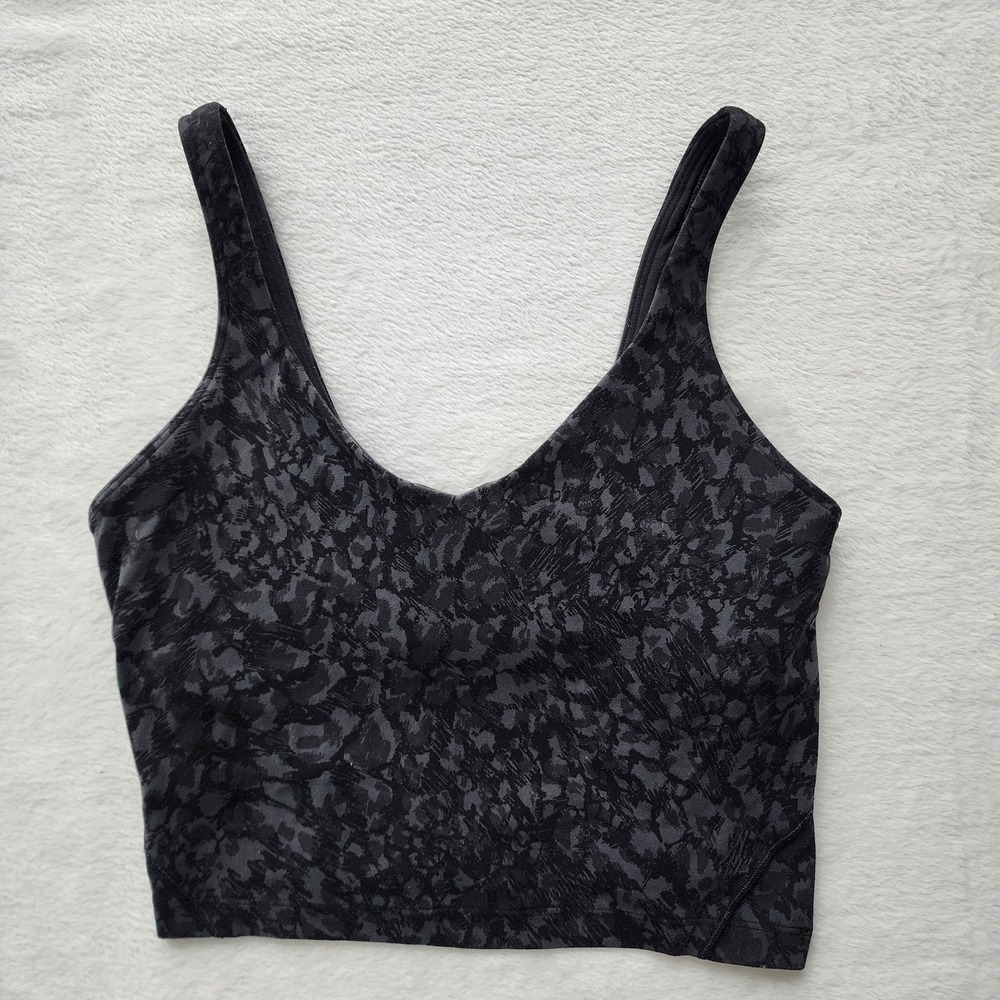 Lululemon Align Tank Wild Thing Dot‎ Size 6 Camo Deep Coal Multi Black Gray Top - Picture 9 of 14